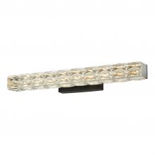 Lit Up Lighting LIT6424BK-CRY-3CCT - 31" 25W 2400LM 3CCT LED, 3000K,4000K, 5000K vanity light with black backplate and crystal, size